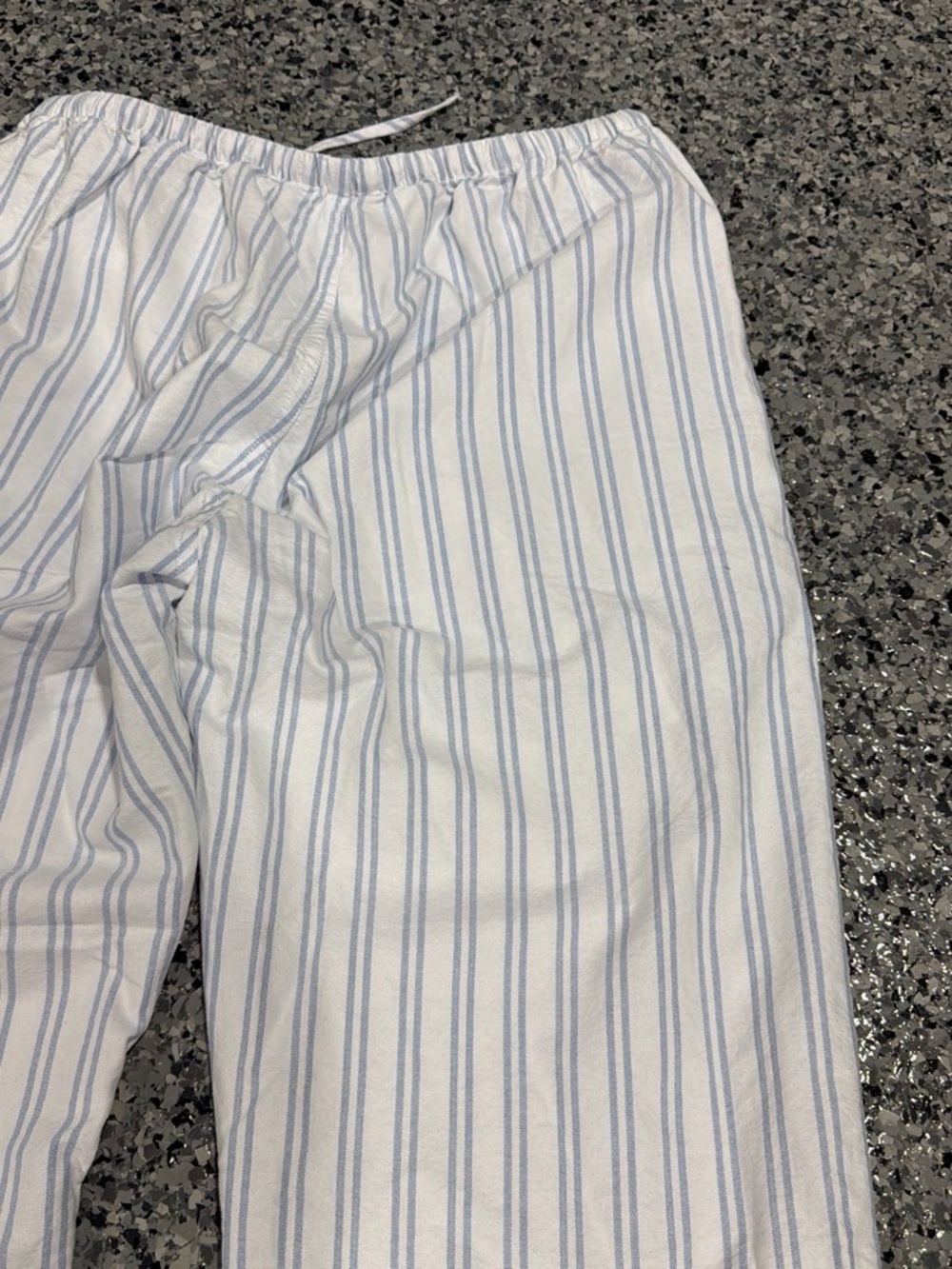 Brandy Melville White Pants with Light Blue Pinstripes